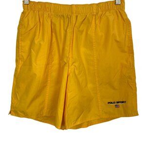 Vintage Ralph Lauren Swim Trunks Mens Medium Yellow Polo Sport Board Shorts